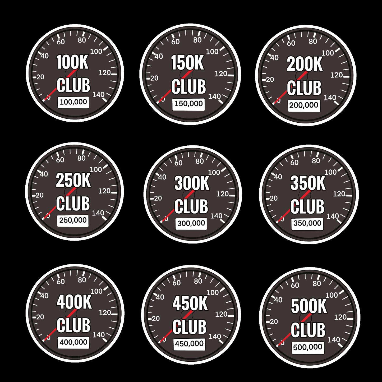 Mileage Themed Vinyl Sticker