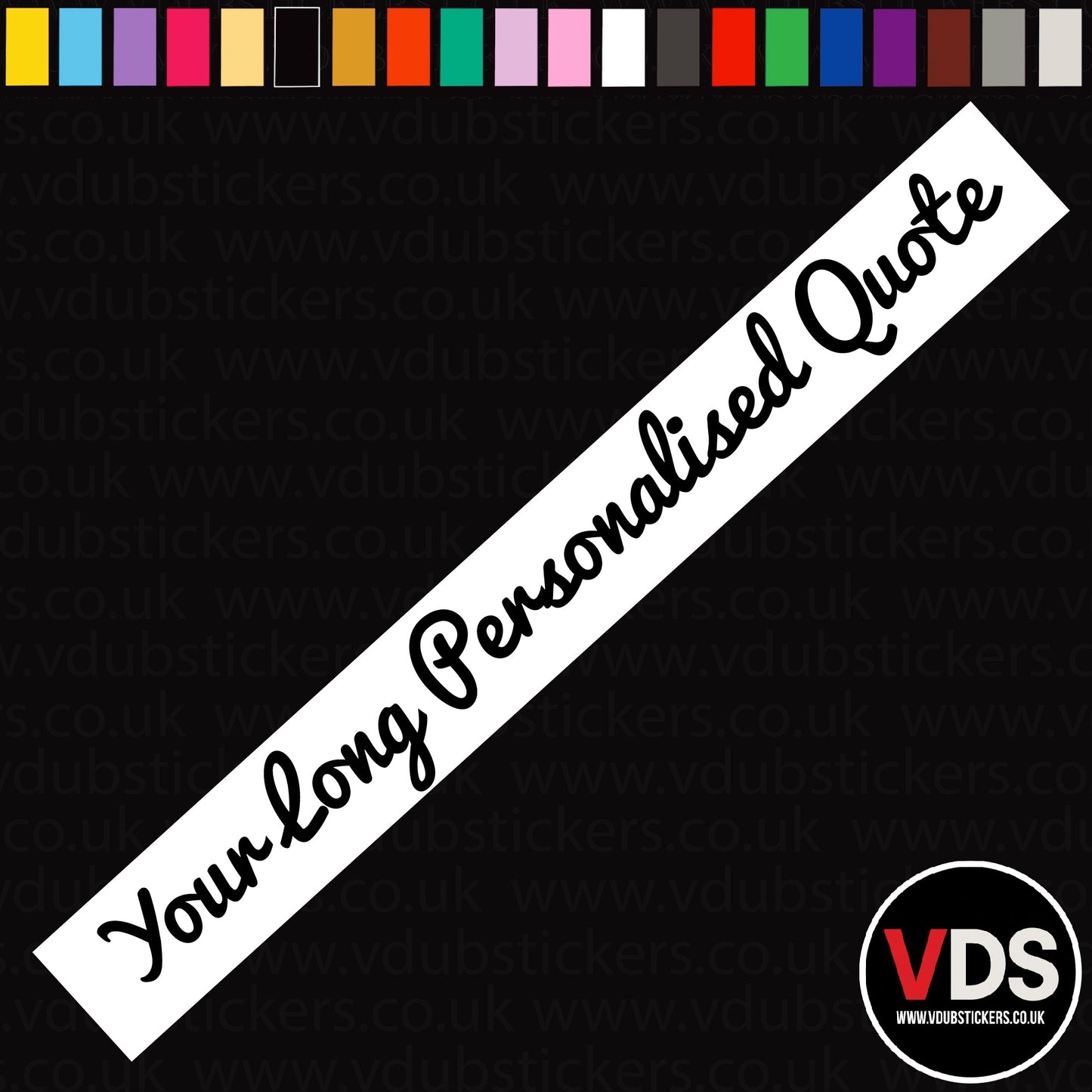 Long Personalised Text Decal - Font 12