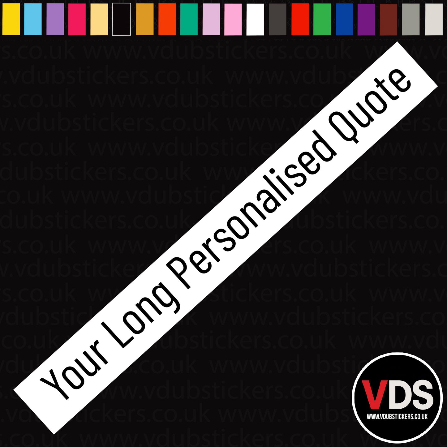 Long Personalised Text Decal - Font 14