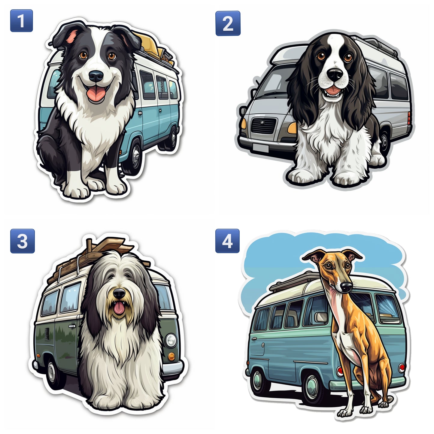 Campervan & Dog Vinyl Sticker