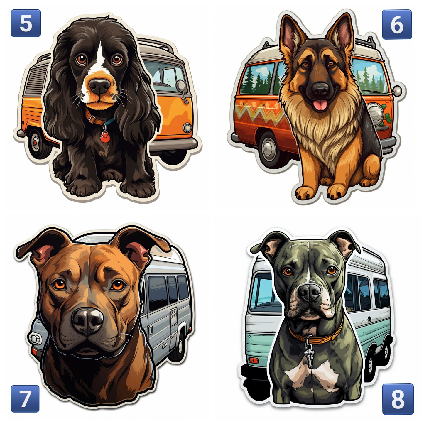 Campervan & Dog Vinyl Sticker