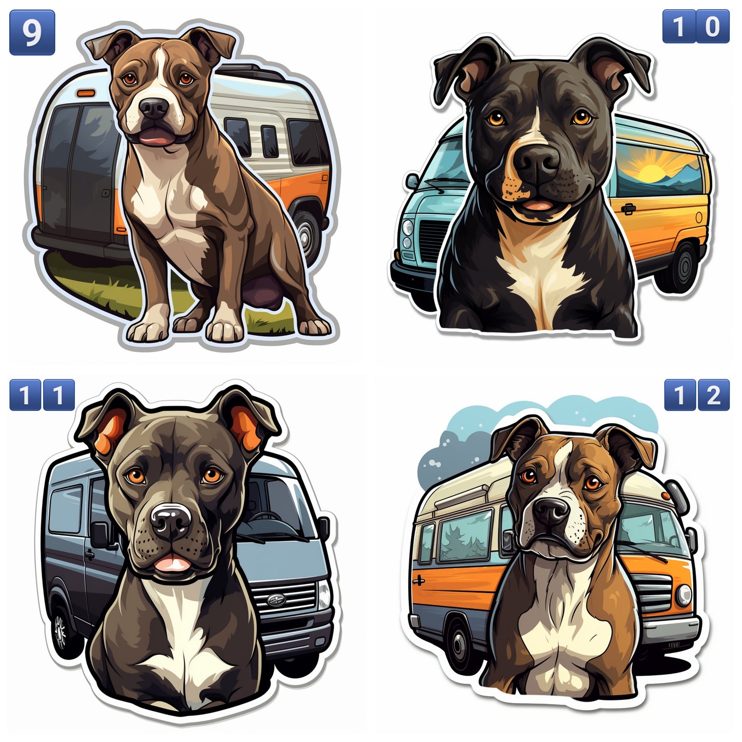 Campervan & Dog Vinyl Sticker