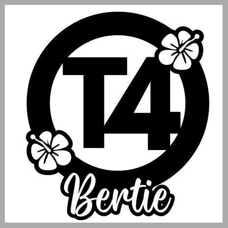 Personalised T4 Badge Decal With Flowers