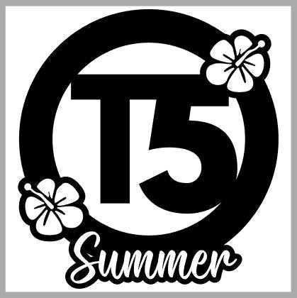 Personalised T5 Badge Decal With Flowers