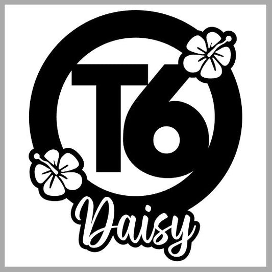 Personalised T6 Badge Decal With Flowers