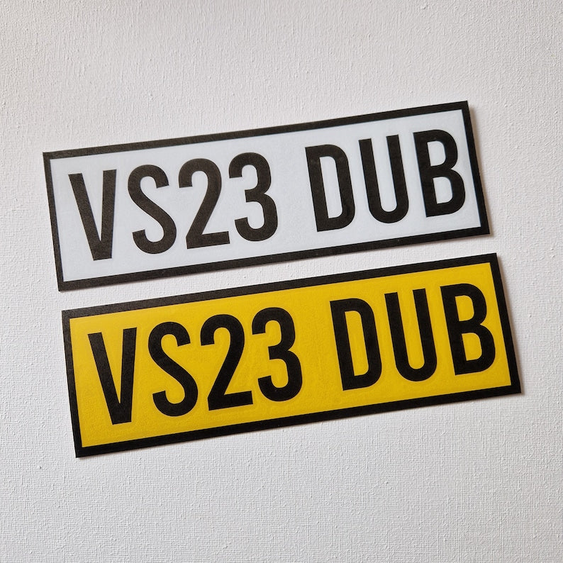 Personalised Licence Plate Vinyl Decal