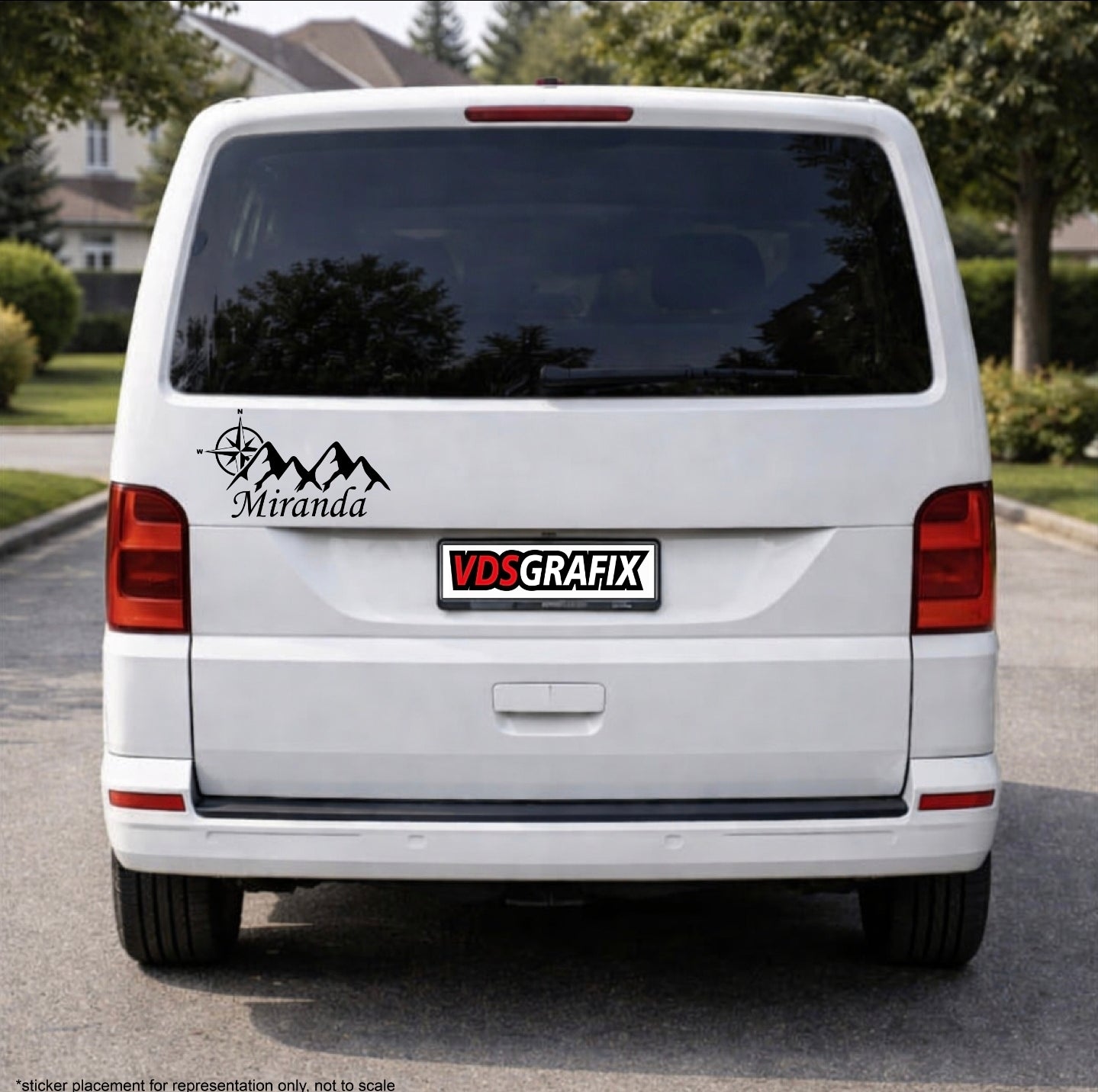 Personalised Adventure Style Name Sticker - Compass Mountains 1